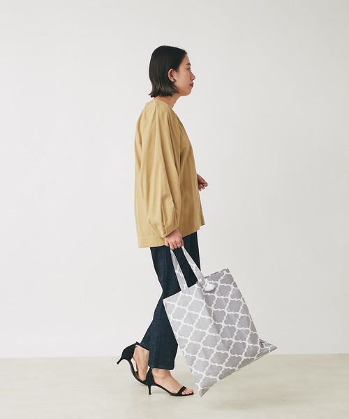 Fatima morocco(ファティマモロッコ)の「fatima morocco タイル柄エコバッグ(エコバッグ/サブバッグ・レディース・ブラック/グレー/ピンク・FREE)」の4枚目の写真