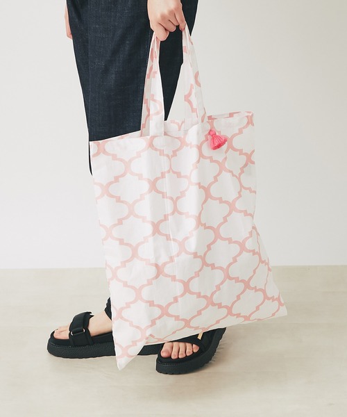 Fatima morocco(ファティマモロッコ)の「fatima morocco タイル柄エコバッグ(エコバッグ/サブバッグ・レディース・ブラック/グレー/ピンク・FREE)」の10枚目の写真