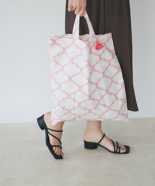 Fatima morocco(ファティマモロッコ)の「fatima morocco タイル柄エコバッグ(エコバッグ/サブバッグ・レディース・ブラック/グレー/ピンク・FREE)」の22枚目の写真