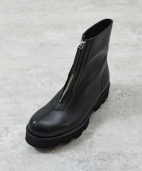 PADRONE（パドローネ）の「PADRONE パドローネ / CENTER ZIP BOOTS with Chunky Sole センタージップブーツ （チャンキーソール） トラックソール / PU8054-1141（ブーツ・メンズ・ブラック・42/40/41）」の3枚目の写真
