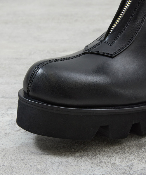 PADRONE（パドローネ）の「PADRONE パドローネ / CENTER ZIP BOOTS with Chunky Sole センタージップブーツ （チャンキーソール） トラックソール / PU8054-1141（ブーツ・メンズ・ブラック・42/40/41）」の4枚目の写真