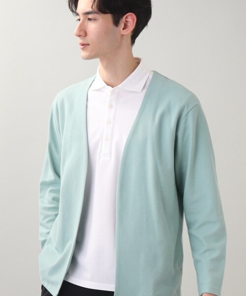 THE SHOP TK （ザ ショップ ティーケー ）の「◆【オーバーサイズ】ハニカムジャカードラップカーディガン（カーディガン/ボレロ・メンズ・ネイビー/グレー/サックスブルー・02/03/04）」の6枚目の写真