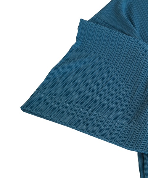 NO ID.（ノーアイディ）の「【NO ID.】Rib Half Sleeve V-Neck Cardigan / テレコ ハーフ スリーブ Vネック カーディガン（カーディガン/ボレロ・メンズ・ブラック/アイボリー/サックスブルー/グリーン・ONE SIZE）」の11枚目の写真