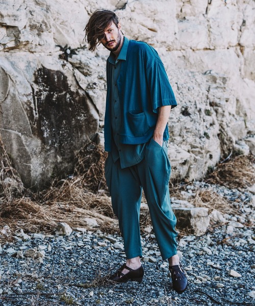 NO ID.（ノーアイディ）の「【NO ID.】Rib Half Sleeve V-Neck Cardigan / テレコ ハーフ スリーブ Vネック カーディガン（カーディガン/ボレロ・メンズ・ブラック/アイボリー/サックスブルー/グリーン・ONE SIZE）」の22枚目の写真