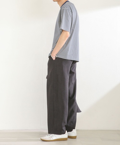 SENSE OF PLACE by URBAN RESEARCH(センスオブプレイスバイアーバンリサーチ)の「ボーダースムースシルケットTシャツ(5分袖)(Tシャツ/カットソー・メンズ・グリーン/ブラック/ネイビー・MEDIUM/LARGE)」の13枚目の写真