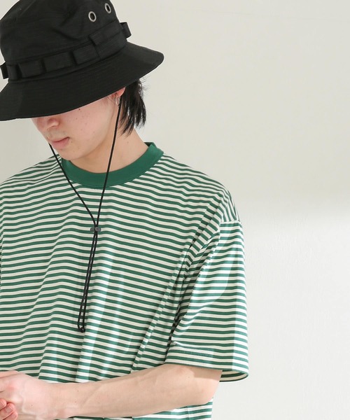 SENSE OF PLACE by URBAN RESEARCH(センスオブプレイスバイアーバンリサーチ)の「ボーダースムースシルケットTシャツ(5分袖)(Tシャツ/カットソー・メンズ・グリーン/ブラック/ネイビー・MEDIUM/LARGE)」の16枚目の写真