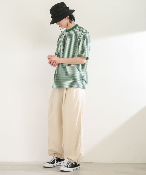 SENSE OF PLACE by URBAN RESEARCH(センスオブプレイスバイアーバンリサーチ)の「ボーダースムースシルケットTシャツ(5分袖)(Tシャツ/カットソー・メンズ・グリーン/ブラック/ネイビー・MEDIUM/LARGE)」の20枚目の写真