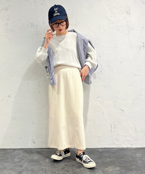 apres jour mignon(アプレジュールミニョン)の「袖ボリュームワッフルトップス【ZOZOTOWN限定アイテム】(Tシャツ/カットソー・レディース・ブラック/ライトイエロー/オレンジ/グリーン/ライトホワイト・フリー/X-LARGE)」の12枚目の写真