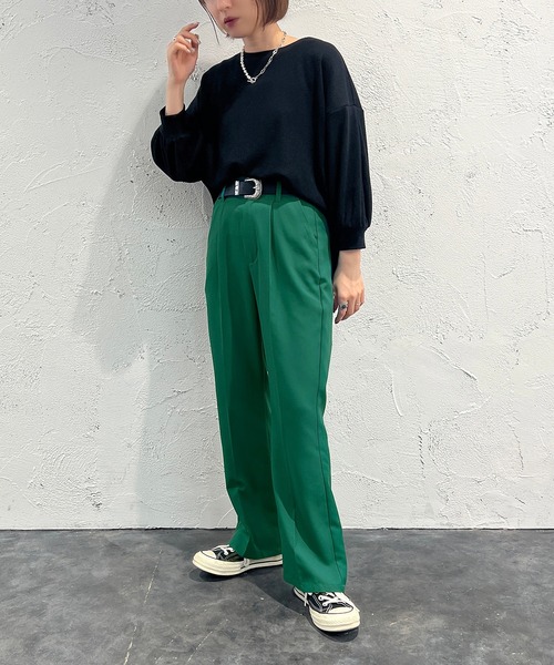 apres jour mignon(アプレジュールミニョン)の「袖ボリュームワッフルトップス【ZOZOTOWN限定アイテム】(Tシャツ/カットソー・レディース・ブラック/ライトイエロー/オレンジ/グリーン/ライトホワイト・フリー/X-LARGE)」の17枚目の写真