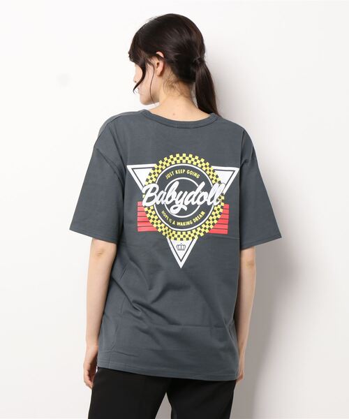 BABYDOLL(ベビードール)の「親子お揃い バックプリントTシャツ 6580A(Tシャツ/カットソー・レディース・チャコールグレー/オフホワイト・L/XL/S/M)」の5枚目の写真