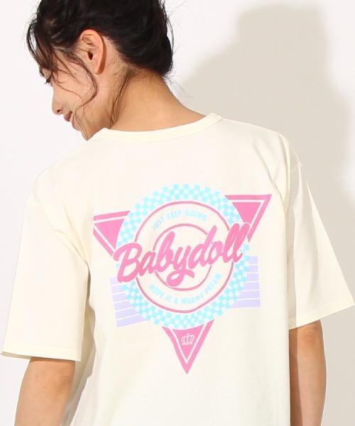 BABYDOLL(ベビードール)の「親子お揃い バックプリントTシャツ 6580A(Tシャツ/カットソー・レディース・チャコールグレー/オフホワイト・L/XL/S/M)」の2枚目の写真