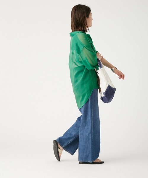 JOURNAL STANDARD（ジャーナルスタンダード）の「シアーシャツ（シャツ/ブラウス・レディース・グリーン/コバルトブルー/アイボリー・FREE）」の16枚目の写真