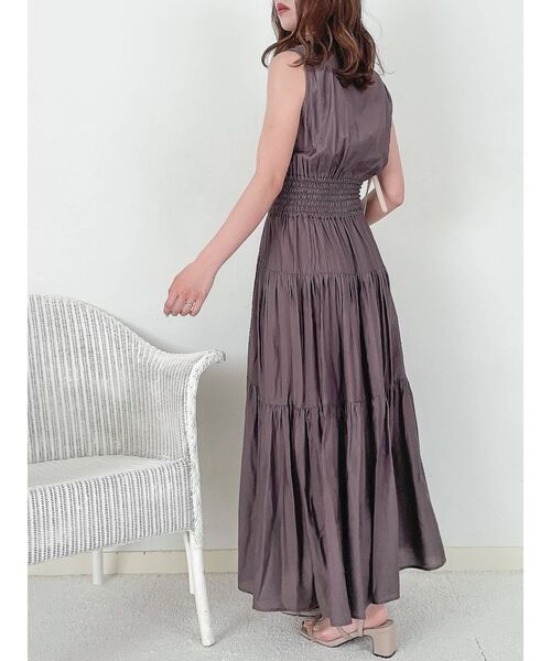 dazzlin（ダズリン）の「シアーティアードボリュームワンピース（ワンピース・レディース・オフホワイト/オレンジ/グリーン/モカ・FREE）」の9枚目の写真