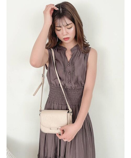 dazzlin（ダズリン）の「シアーティアードボリュームワンピース（ワンピース・レディース・オフホワイト/オレンジ/グリーン/モカ・FREE）」の10枚目の写真