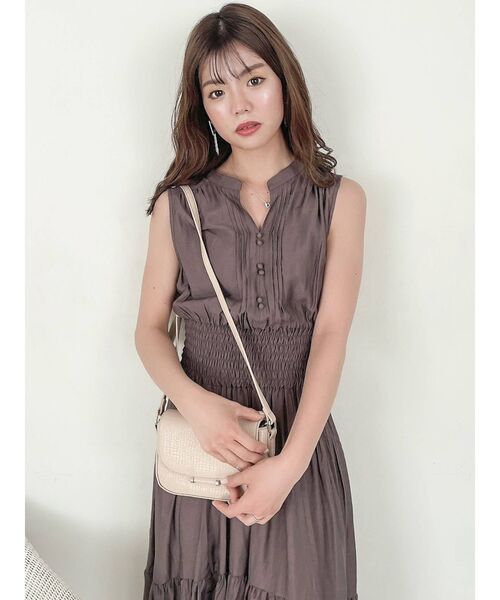 dazzlin（ダズリン）の「シアーティアードボリュームワンピース（ワンピース・レディース・オフホワイト/オレンジ/グリーン/モカ・FREE）」の11枚目の写真