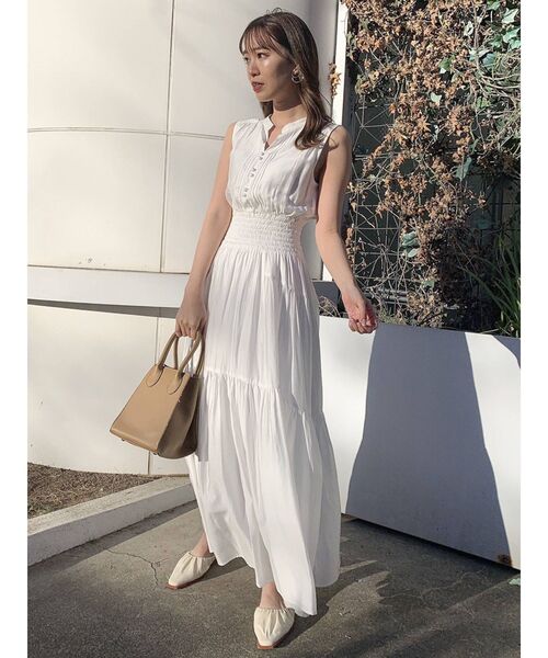 dazzlin（ダズリン）の「シアーティアードボリュームワンピース（ワンピース・レディース・オフホワイト/オレンジ/グリーン/モカ・FREE）」の13枚目の写真