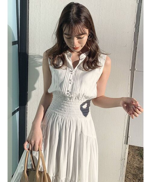 dazzlin（ダズリン）の「シアーティアードボリュームワンピース（ワンピース・レディース・オフホワイト/オレンジ/グリーン/モカ・FREE）」の14枚目の写真