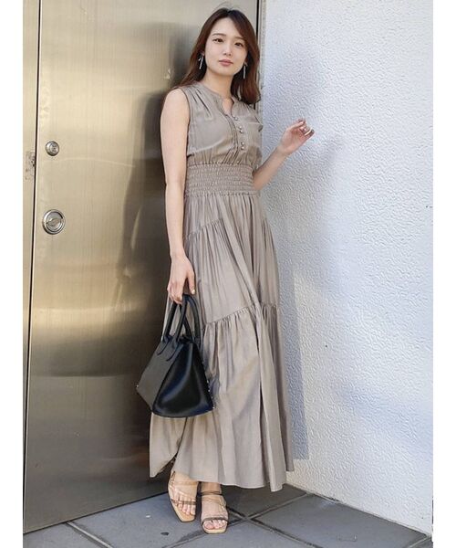 dazzlin（ダズリン）の「シアーティアードボリュームワンピース（ワンピース・レディース・オフホワイト/オレンジ/グリーン/モカ・FREE）」の15枚目の写真