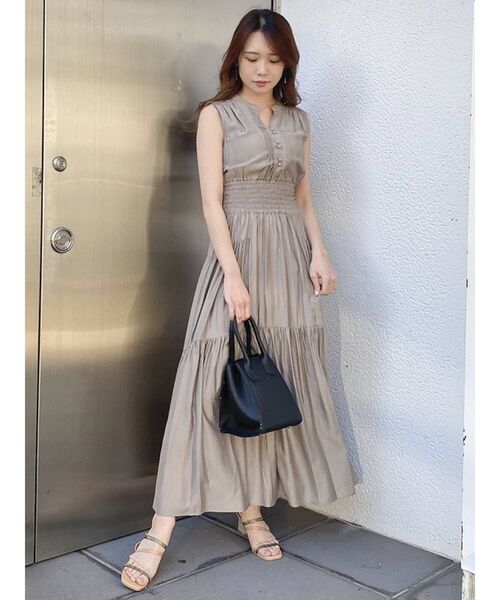 dazzlin（ダズリン）の「シアーティアードボリュームワンピース（ワンピース・レディース・オフホワイト/オレンジ/グリーン/モカ・FREE）」の16枚目の写真