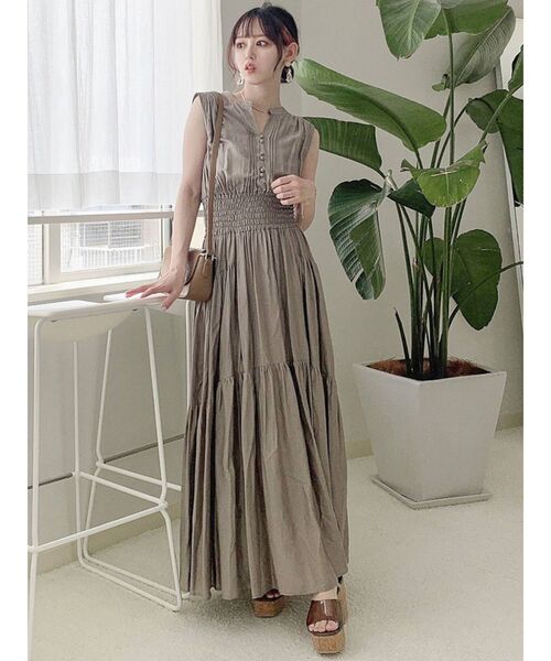 dazzlin（ダズリン）の「シアーティアードボリュームワンピース（ワンピース・レディース・オフホワイト/オレンジ/グリーン/モカ・FREE）」の22枚目の写真