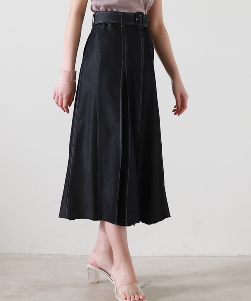 Cheek(チーク)の「デニム切り替えフレアスカート(デニムスカート・レディース・ブルー/ネイビー・SMALL/MEDIUM)」の18枚目の写真