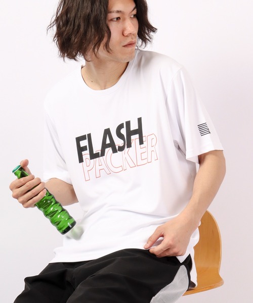 FLASH PACKER(フラッシュパッカー)の「FLASH PACKER ナノ撥水 水陸両用 Tシャツ(Tシャツ/カットソー・メンズ・ピンク/グリーン/ホワイト/ブラック・M/XL/L/S)」の2枚目の写真