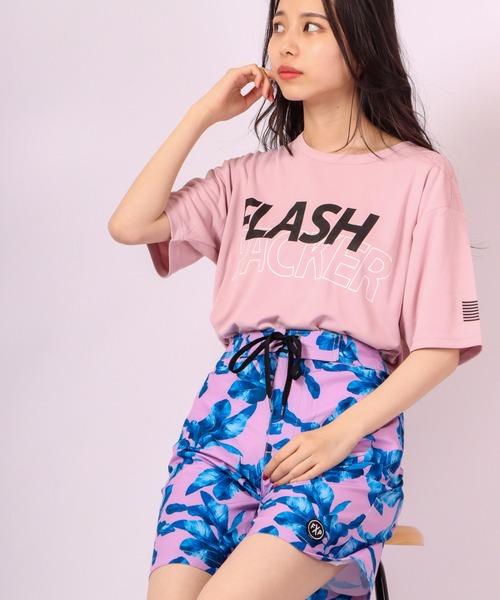 FLASH PACKER(フラッシュパッカー)の「FLASH PACKER ナノ撥水 水陸両用 Tシャツ(Tシャツ/カットソー・メンズ・ピンク/グリーン/ホワイト/ブラック・M/XL/L/S)」の4枚目の写真