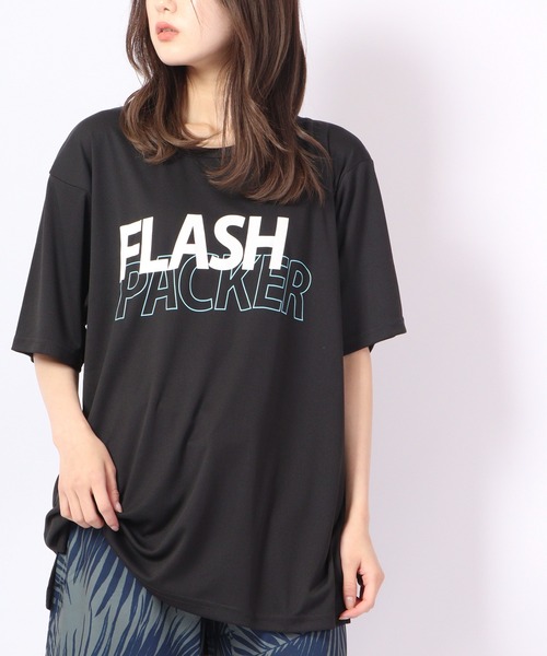 FLASH PACKER(フラッシュパッカー)の「FLASH PACKER ナノ撥水 水陸両用 Tシャツ(Tシャツ/カットソー・メンズ・ピンク/グリーン/ホワイト/ブラック・M/XL/L/S)」の3枚目の写真