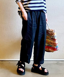 40リネンワッシャー イージーパンツ