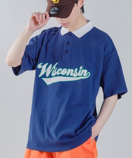 improves(インプローブス)の「USコットン スタジアムロゴ アップリケ 刺しゅう 半袖 ポロシャツ(ポロシャツ・メンズ・グリーン/スミクロ/ブルー・LARGE/MEDIUM)」の3枚目の写真