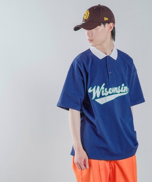 improves(インプローブス)の「USコットン スタジアムロゴ アップリケ 刺しゅう 半袖 ポロシャツ(ポロシャツ・メンズ・グリーン/スミクロ/ブルー・LARGE/MEDIUM)」の11枚目の写真