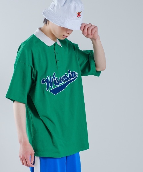 improves(インプローブス)の「USコットン スタジアムロゴ アップリケ 刺しゅう 半袖 ポロシャツ(ポロシャツ・メンズ・グリーン/スミクロ/ブルー・LARGE/MEDIUM)」の7枚目の写真