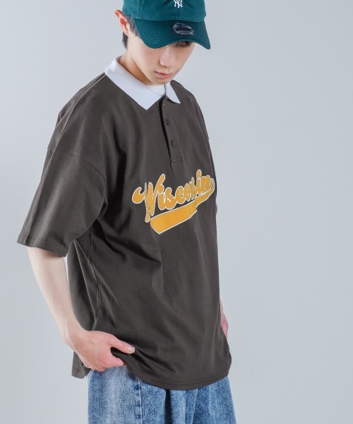 improves(インプローブス)の「USコットン スタジアムロゴ アップリケ 刺しゅう 半袖 ポロシャツ(ポロシャツ・メンズ・グリーン/スミクロ/ブルー・LARGE/MEDIUM)」の4枚目の写真