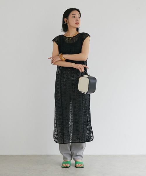 Doux archives（ドゥアルシーヴ）の「スクエアトゥミュール（サンダル・レディース・グリーン/ブラック・23.5cm/24.5cm）」の7枚目の写真