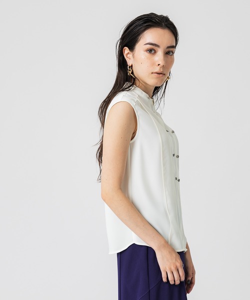 UNITED TOKYO（ユナイテッドトウキョウ）の「ダブルボタンコンビブラウス（シャツ/ブラウス・レディース・イエロー/ブラック/ホワイト・FREE）」の7枚目の写真