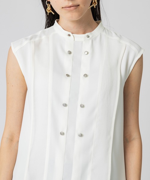 UNITED TOKYO（ユナイテッドトウキョウ）の「ダブルボタンコンビブラウス（シャツ/ブラウス・レディース・イエロー/ブラック/ホワイト・FREE）」の10枚目の写真