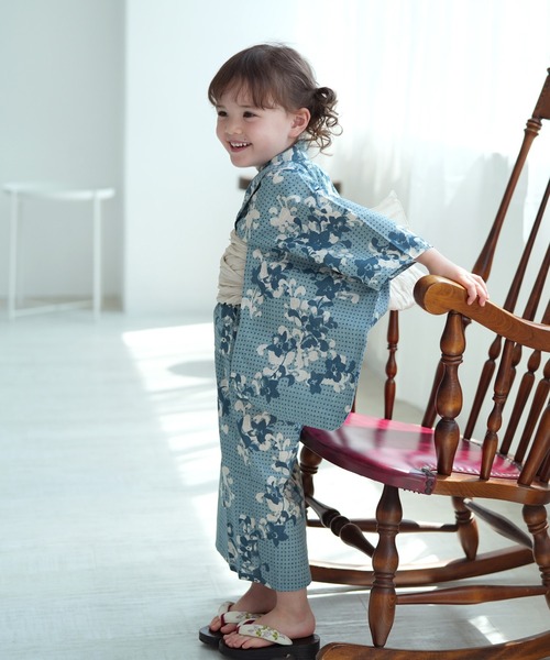 utatane(ウタタネ)の「キッズ浴衣3点セット utatane(浴衣・キッズ・ブルー・110cm/100cm/120cm/130cm)」の3枚目の写真