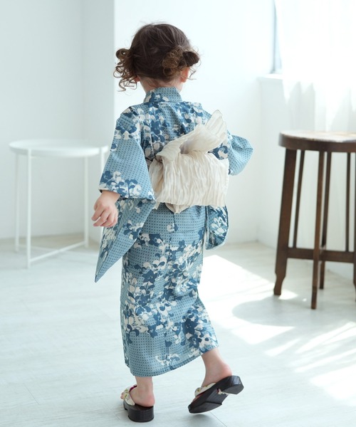utatane(ウタタネ)の「キッズ浴衣3点セット utatane(浴衣・キッズ・ブルー・110cm/100cm/120cm/130cm)」の4枚目の写真