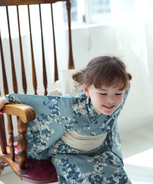utatane(ウタタネ)の「キッズ浴衣3点セット utatane(浴衣・キッズ・ブルー・110cm/100cm/120cm/130cm)」の6枚目の写真