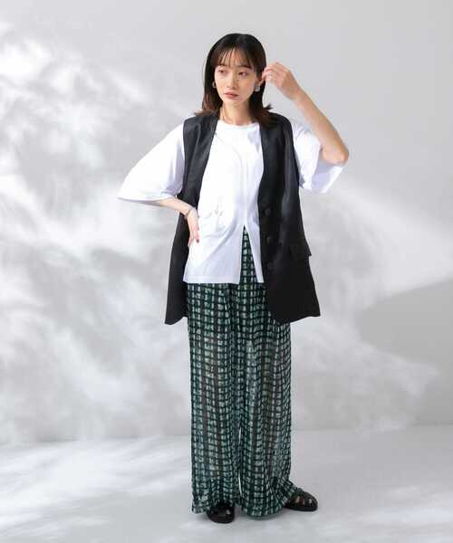 KBF(ケイビーエフ)の「ドビープリントワイドパンツ(その他パンツ・レディース・パープル系その他/グリーン系その他・ONE)」の8枚目の写真