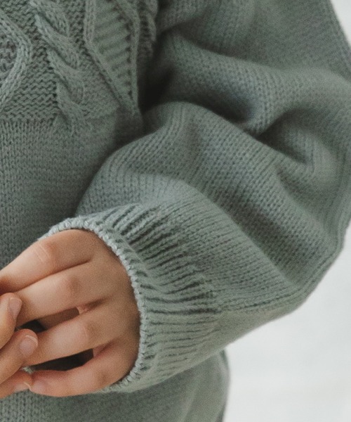 pairmanon(ペアマノン)の「【かぞくおそろい】ケーブル編みニットプルオーバー(ニット/セーター・キッズ・ベージュ/ピンク/アイボリー/ライトイエロー/チャコール/ブルー系その他3・90/100/110/120/130/140/150)」の13枚目の写真