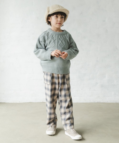 pairmanon(ペアマノン)の「【かぞくおそろい】ケーブル編みニットプルオーバー(ニット/セーター・キッズ・ベージュ/ピンク/アイボリー/ライトイエロー/チャコール/ブルー系その他3・90/100/110/120/130/140/150)」の14枚目の写真