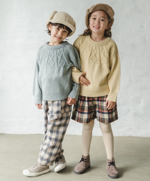 pairmanon(ペアマノン)の「【かぞくおそろい】ケーブル編みニットプルオーバー(ニット/セーター・キッズ・ベージュ/ピンク/アイボリー/ライトイエロー/チャコール/ブルー系その他3・90/100/110/120/130/140/150)」の16枚目の写真