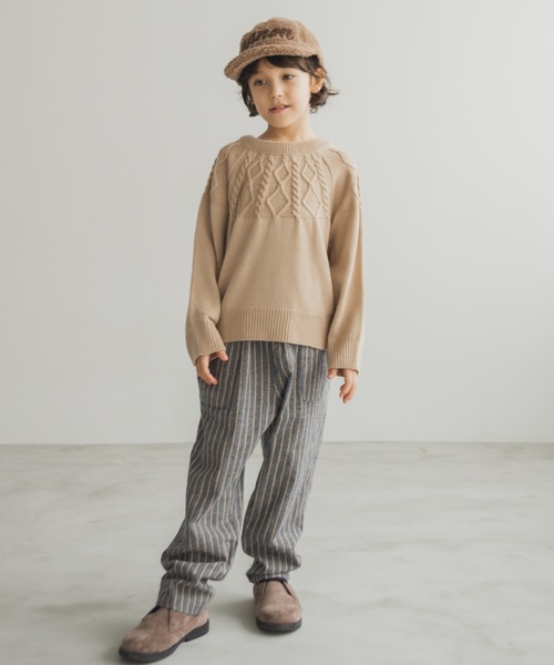 pairmanon(ペアマノン)の「【かぞくおそろい】ケーブル編みニットプルオーバー(ニット/セーター・キッズ・ベージュ/ピンク/アイボリー/ライトイエロー/チャコール/ブルー系その他3・90/100/110/120/130/140/150)」の22枚目の写真