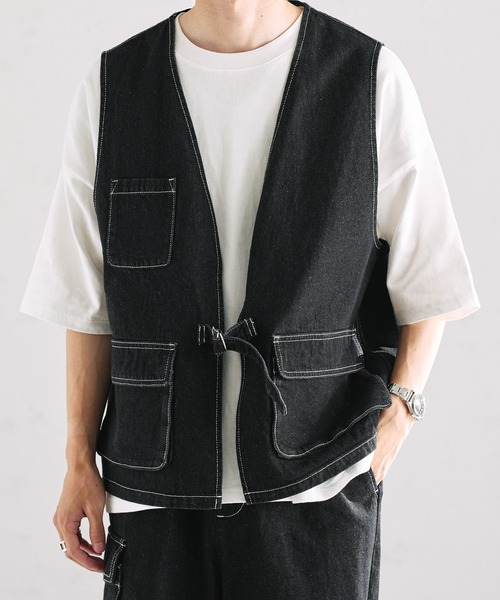 epnok（エプノック）の「ミリタリーデニムジレベスト（ベスト・メンズ・ブラック/グレー/インディゴブルー・SMALL/MEDIUM/LARGE）」の22枚目の写真