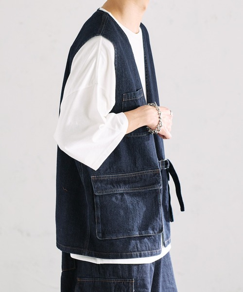 epnok（エプノック）の「ミリタリーデニムジレベスト（ベスト・メンズ・ブラック/グレー/インディゴブルー・SMALL/MEDIUM/LARGE）」の7枚目の写真