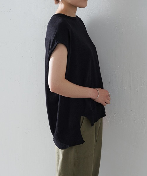 BEARDSLEY（ビアズリー）の「ゆったりホールプルオーバー（ニット/セーター・レディース・ブラック/ホワイト・FREE）」の6枚目の写真