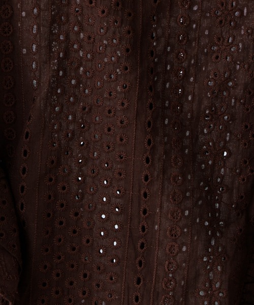 natural couture(ナチュラルクチュール)の「WEB限定カラーあり/コットンレースラッフルスリーブブラウス(シャツ/ブラウス・レディース・ブラック/ブラウン/オフホワイト/サックスブルー/グリーン・FREE)」の19枚目の写真