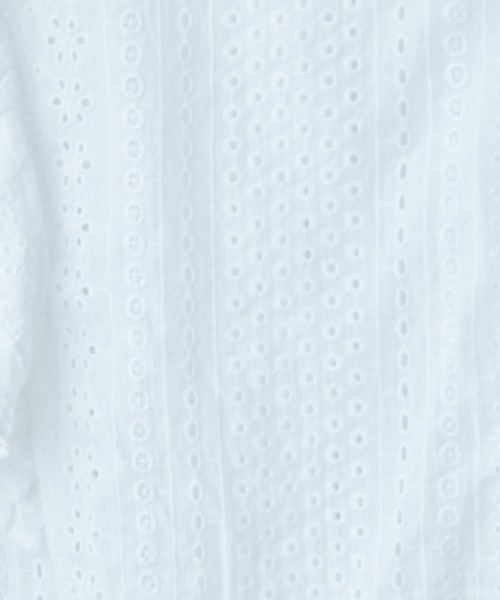 natural couture(ナチュラルクチュール)の「WEB限定カラーあり/コットンレースラッフルスリーブブラウス(シャツ/ブラウス・レディース・ブラック/ブラウン/オフホワイト/サックスブルー/グリーン・FREE)」の9枚目の写真