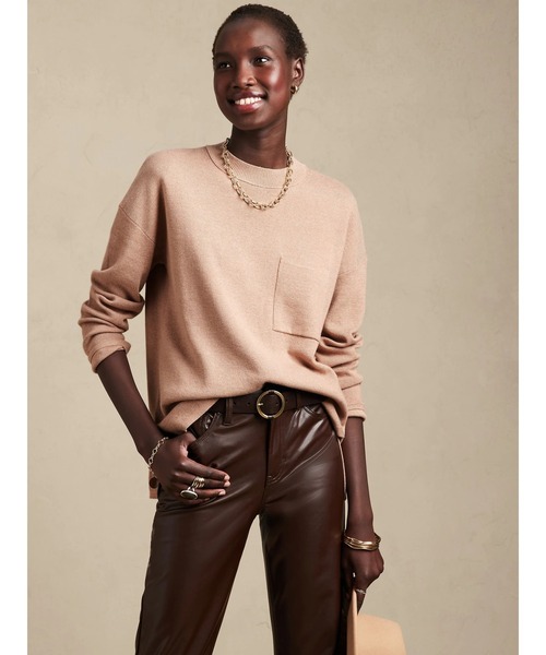 BANANA REPUBLIC FACTORY STORE(バナナリパブリック ファクトリーストア)の「BANANA REPUBLIC FACTORY STORE ポケットセーター(ニット/セーター・レディース・ホワイト/ブラウン系その他・S/M/L/XS)」の2枚目の写真